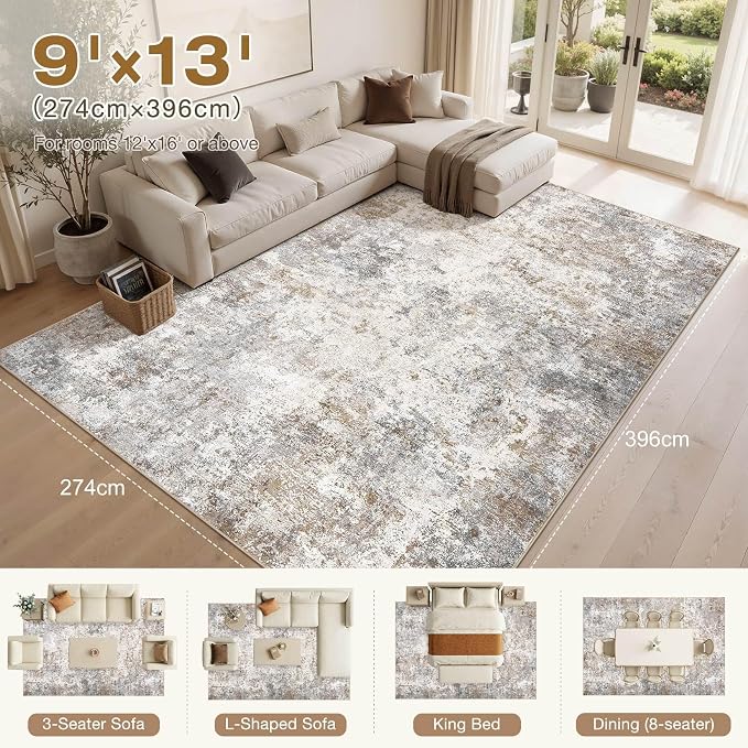 UERMEI 9x13 Area Rug Living Room Rugs Thickened - Image 3
