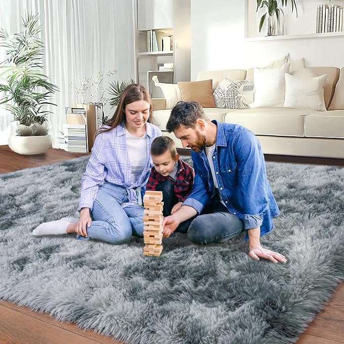 Area Rugs for Living Room 6x9, Ultra Soft Fluffy Rug for Bedroom, Modern Shaggy - Image 7