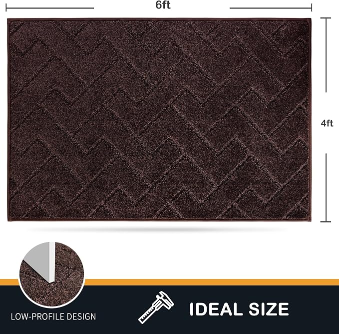 PURRUGS Easy Care Area Rug 4ft x 6ft, Non-Slip Machine Washable Entry Rug - Image 2