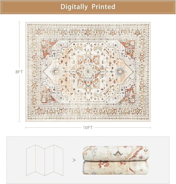 Srugn Washable Rugs 8x10 Area Rugs - Image 2