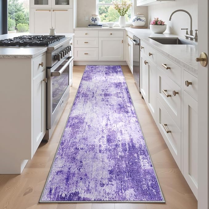 RELEANY Washable Area Rugs 2'x6' Non-Slip Modern Abstract Soft by RELEANY