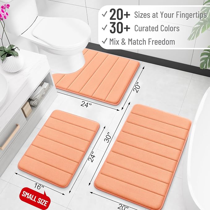 OLANLY Memory Foam Long Bathroom Rugs Runner 47x17, Super Soft Absorbent Bath - Image 2