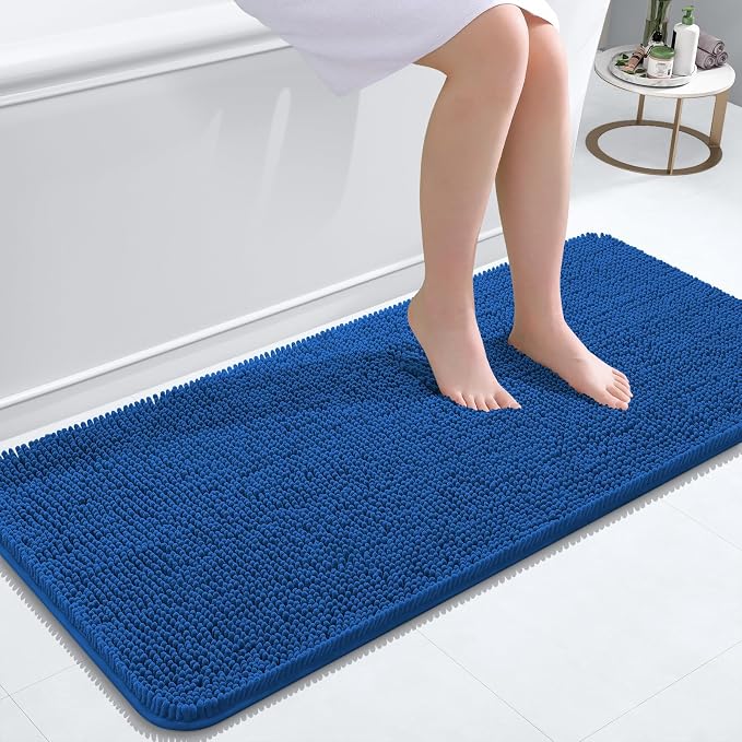 OLANLY Bathroom Runner Rugs 47x20, Soft Absorbent Chenille Bath Rugs, Rubber by OLANLY