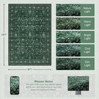 8x10 Area Rugs for Living Room: Washable Rug Soft Vintage Distressed Floral - Image 2