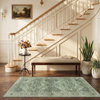 RELEANY Area Rugs Runner 2'6"x5' Washable Non-Slip, Floral Vintage Distress - Image 2