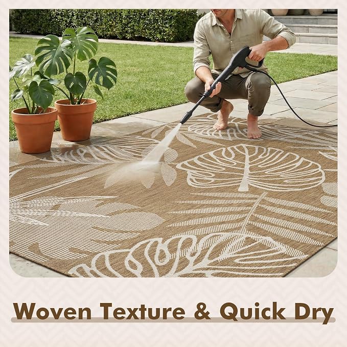 MontVoo-Outdoor Rug-Patio Rug 5x7 ft Polypropylene Indoor Outdoor Rugs Outdoor - Image 5