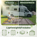 MontVoo-Outdoor Rug Carpet Waterproof 6x9 ft Reversible Patio Rug RV Camping - Image 7