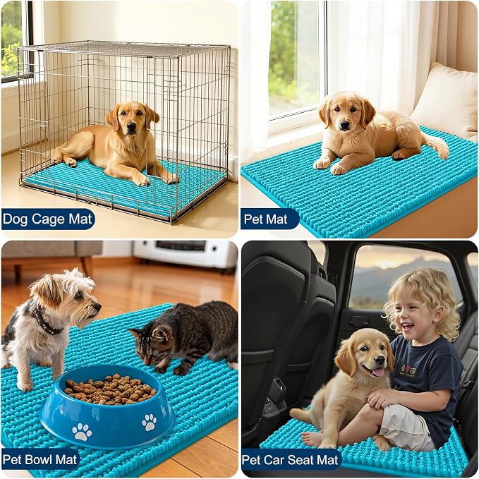 OLANLY Dog Door Mat for Muddy Paws 44x24, Ultra Absorbent Chenille Mud Doormat - Image 7