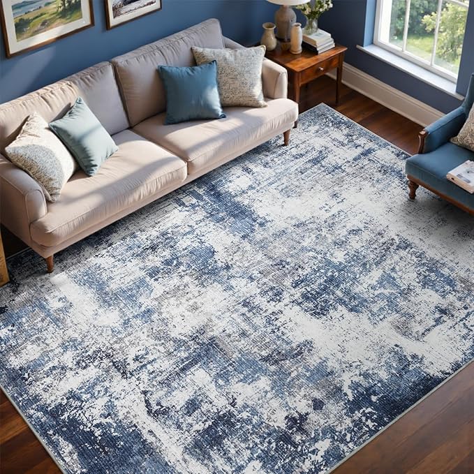 5x7 Ft Area Rugs for Living Room, Soft Non-Slip Washable Rugs Modern Abstract by Cuzwlovita