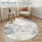 DMOYEST 5ft Round Area Rug Living Room Rugs - Image 3