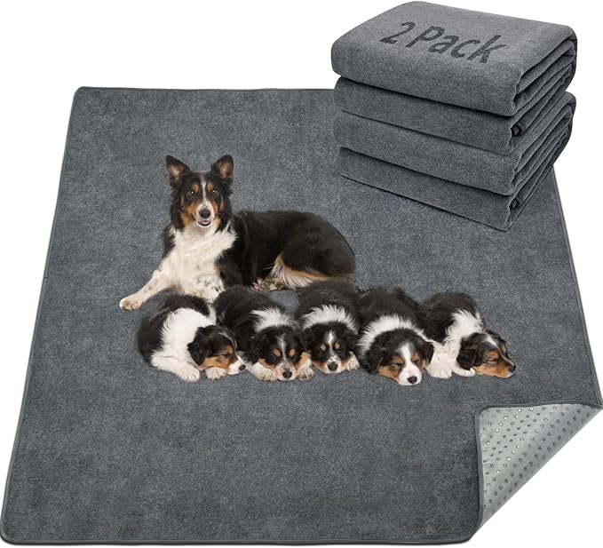 LOOBANI Washable Pee Pad for Dogs, 2 Packs Non-Slip Puppy Training Pads by LOOBANI