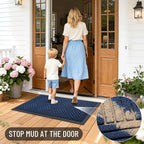 OLANLY Front Door Mat Outside Entrance 47x23, Heavy Duty Sturdy Natural Rubber - Image 6