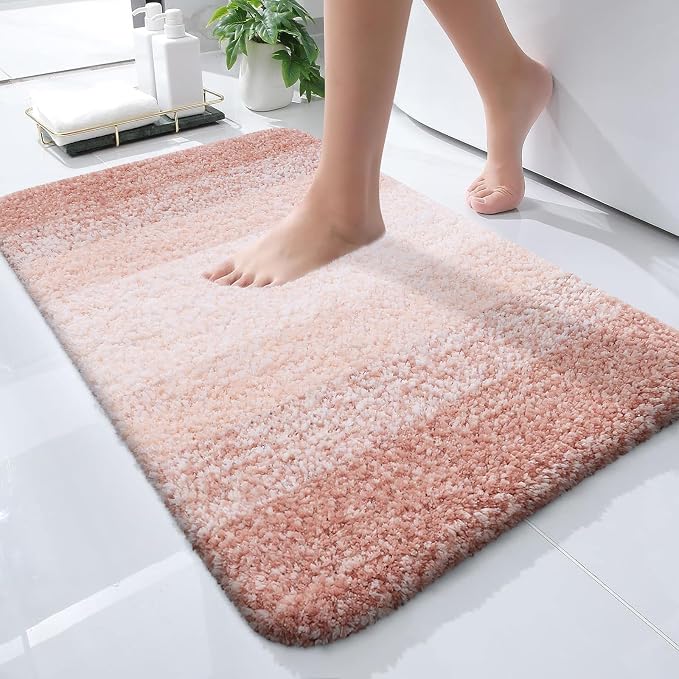 OLANLY Small Bathroom Rugs Mat 24x16, Extra Soft Absorbent Microfiber Bath Rugs by OLANLY