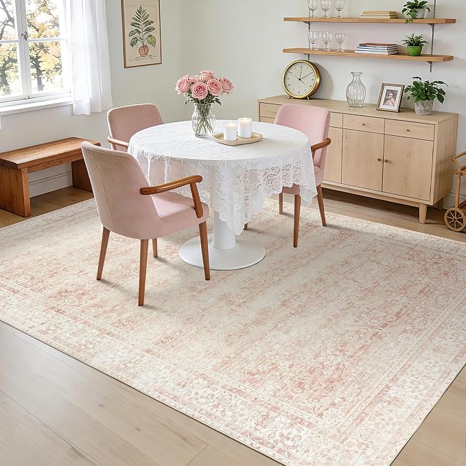 BILEEHOME Light Pink Nursery Rug - Image 5