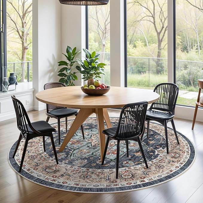 TOPRUUG Washable Oriental Area Rug - 8ft Round Rugs - Image 3