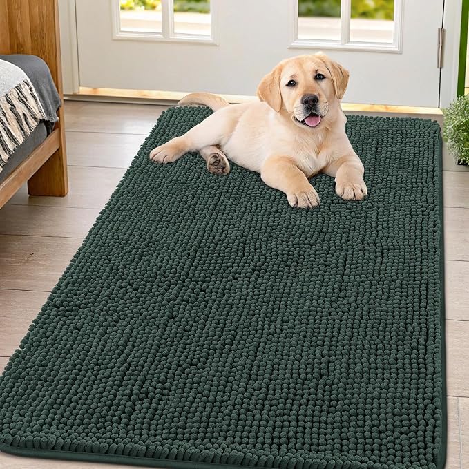 Smiry Dog Door Mat for Muddy Paws 47x32, Absorbent Dirt Trapper, Non-Slip by Smiry
