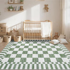 GarveeHome Sage Green Checkered Rug 5×7 Area Rugs - Image 2