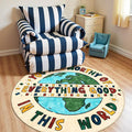 jinchan 5ft Round Rug Washable Fun Rug You are Worthy Playroom Mat Non Slip by JINCHAN