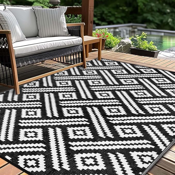 Outdoor Patio Plastic Straw Rug by Kalafun