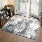 2x4 Washable Porch Rug Grey Welcome Door Mat Entrance 24x48, Small Runner Rugs by Acapet