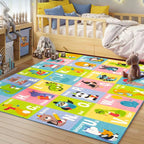 KC Cubs 5x7 ABC Alphabet Animal Rug – Educational Non-Slip Play Mat by KCCubsKidsHomeandFurnishing