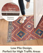 BESTSWEETIE Area Rug 2x6 Rug Machine Washable Non-Slip Low Pile Print Pattern - Image 6