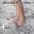 PAGISOFE Light Grey Shaggy Abstract Area Rug 6x9 Feet, Plush Fluffy Rugs - Image 2
