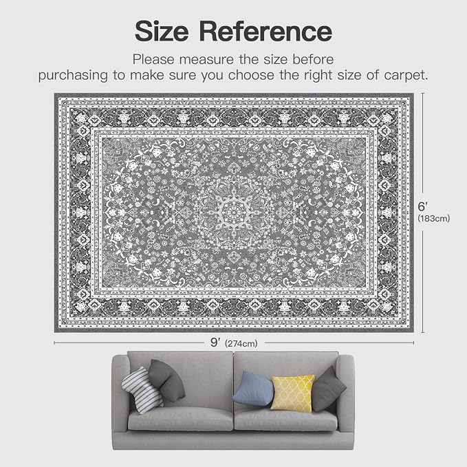 Lofus 6x9 Area Rugs for Living Room, Machine Washable Non-Slip Area Rug - Image 2