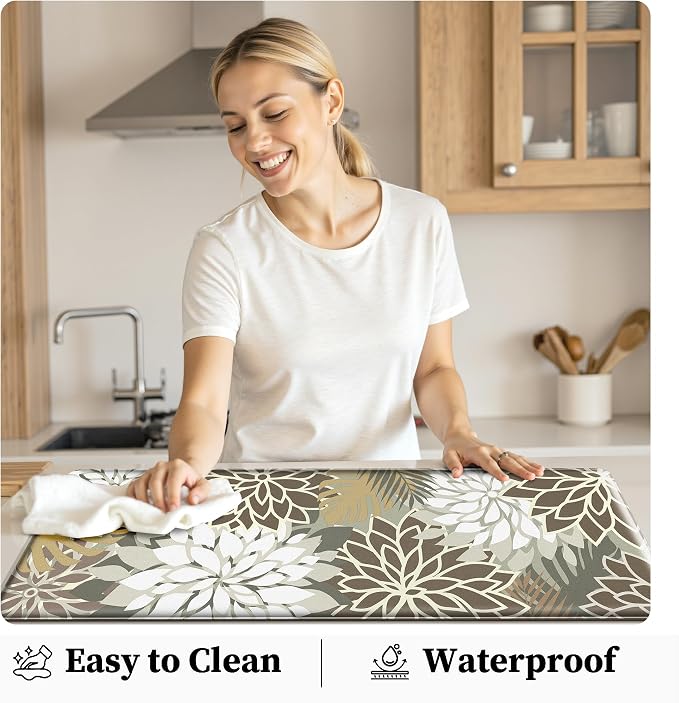Kitchen Mats for Floor 2PCS Cushioned Anti Fatigue Kitchen Mats Waterproof Non - Image 5