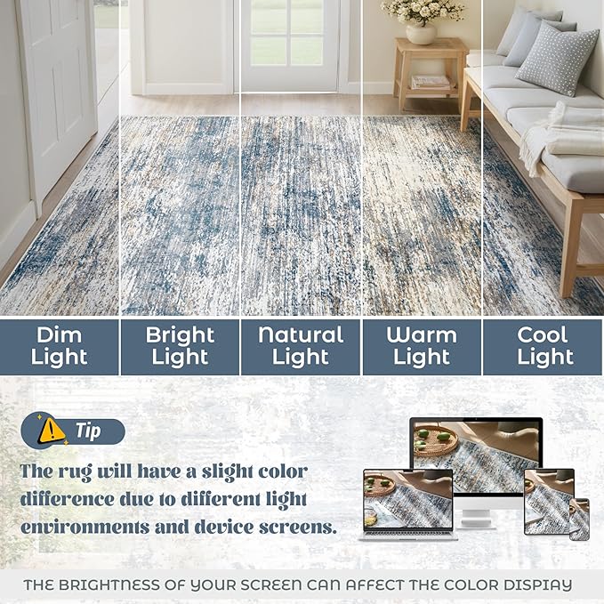 XLUEZ 6x9 Area Rugs for Living Room, Washable Modern Abstract Large Area Rug - Image 8