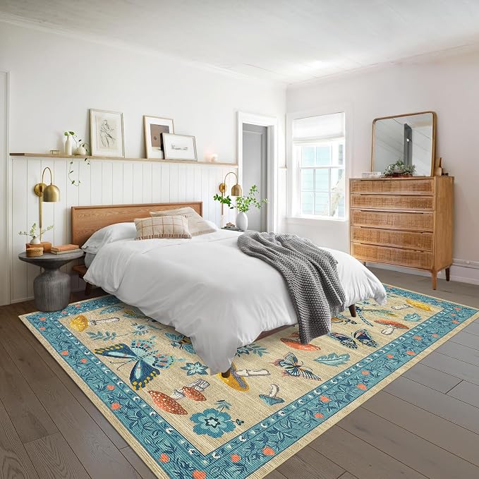 Mushroom Insect Washable Rug 5x7 Area Rugs - Image 4