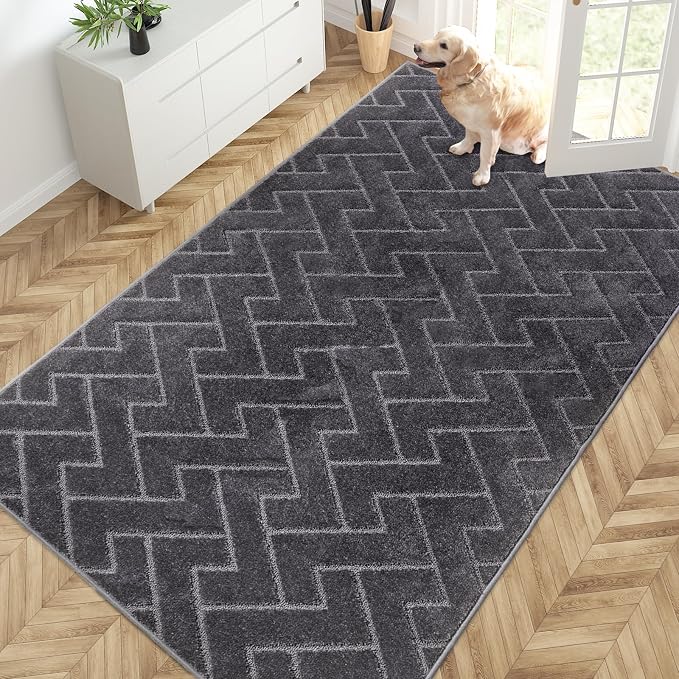 PURRUGS Easy Care Area Rug 4.5ft x 7ft, Non-Slip Machine Washable Entry Rug by PURRUGS
