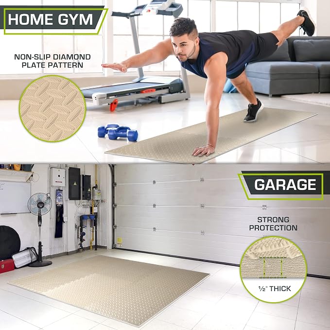 ProsourceFit Exercise Puzzle Mat 1/2-inch, EVA Interlocking Foam Floor Tiles - Image 3