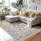 Rugxara Floral Rug for Entryway Bedroom, 3x5 Washable Area Rug, Vintage Boho - Image 9