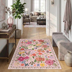 Latte&Fog Pink 4x6 Washable Rug - Image 5