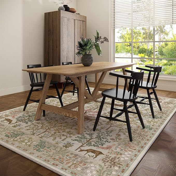 Machine Washable Rugs for Living Room: 9x12 Bedroom Rug Vintage Area Rug Stain - Image 6