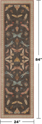 Washable Brown Runner Rug 2x7, Non Slip Indoor Carpet - Image 2
