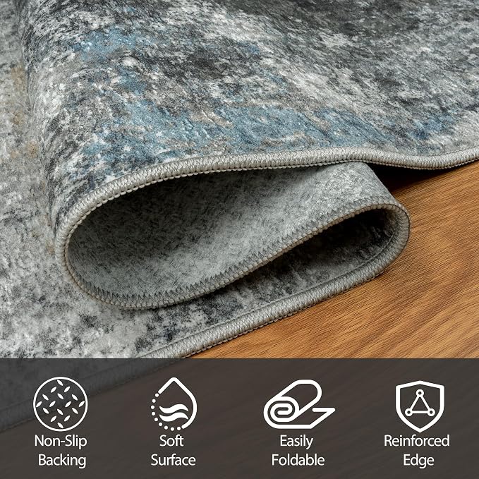 6x9 Area Rugs for Living Room Rug Washable: Abstract Rug for Dining Room - Image 4