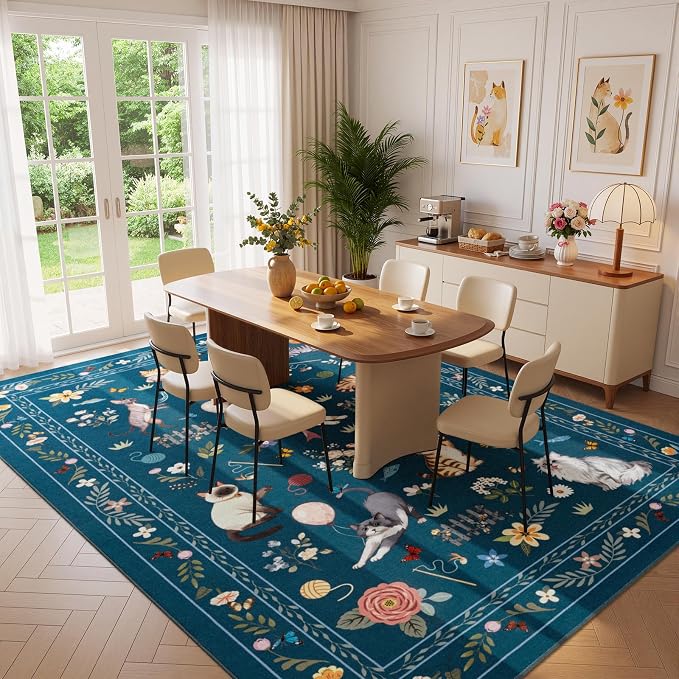 Unirea 8x10 Dark Blue Cat Area Rugs - Image 7
