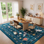 Unirea 8x10 Dark Blue Cat Area Rugs - Image 7