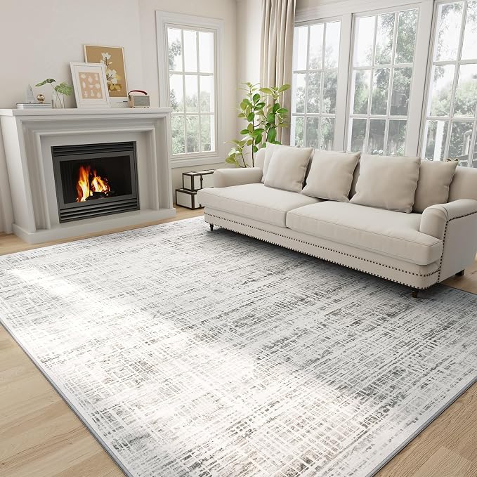 5x7 Area Rugs Washable Rug: Anti-Skid Abstract Modern Living Room Rug Soft Thin by Crority
