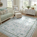 DCX Green 4x6 Rug, Kid & Pet Friendly by DCXWashableRug