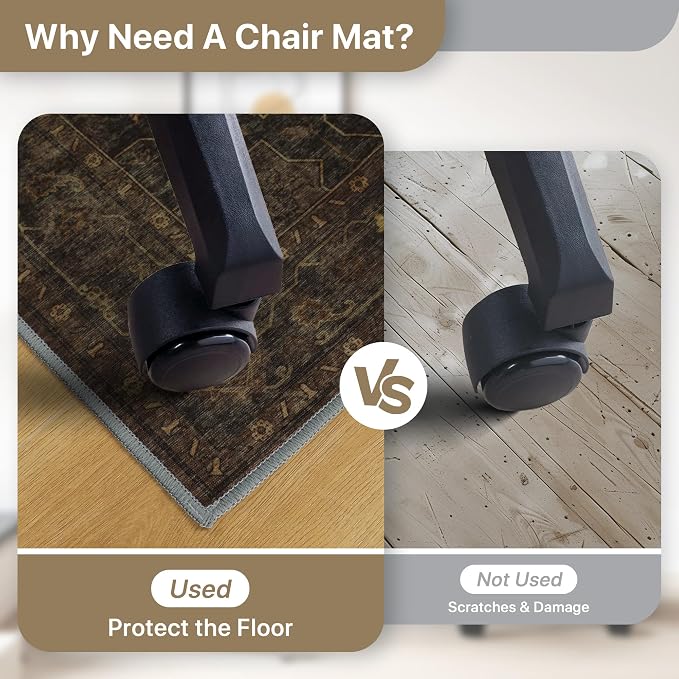 36"x48" Office Chair Mat for Hardwood Tile Floor, Under Desk Carpet Protector - Image 4