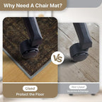 48"x60" Office Chair Mat for Hardwood Tile Floor, Under Desk Carpet Protector - Image 4
