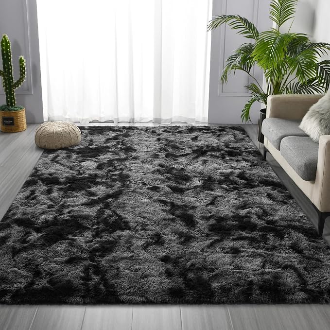 Deerhoo Large Shag Area Rugs 5 x 8, Tie-Dyed Plush Fuzzy Rugs - Image 2