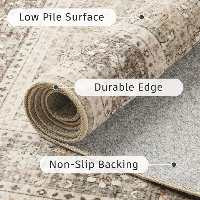 DCX Beige and Taupe 8x10 Rug, Kid & Pet Friendly - Image 8