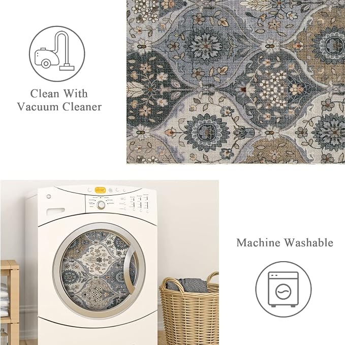 Lahome Moroccan Trellis Washable Area Rugs, 3x5 Rug - Image 4