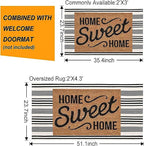 Black and White Striped Outdoor Rug 24'' x 51''Farmhouse Front Porch Rug - Image 4