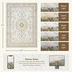 5x7 Area Rugs Living Room Rug: Washable Vintage Boho Rug No Slip Stain - Image 2