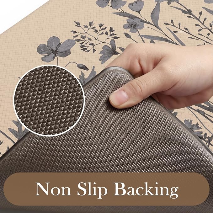KIMODE Kitchen Anti Fatigue Mats, Farmhouse Kitchen Rugs Sets of 2, Memory Foam - Image 4